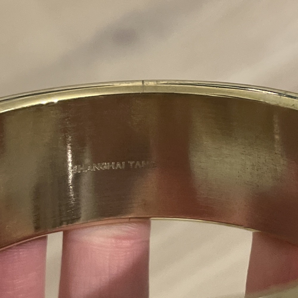 Shanghai Tang Green and Gold Enamel Bangle Bracelet - Picture 5 of 9
